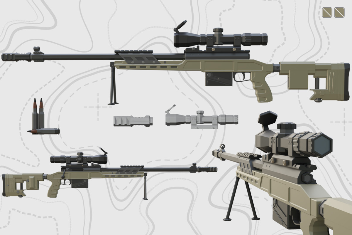 Low Poly Weapon Bundle Pack Fin