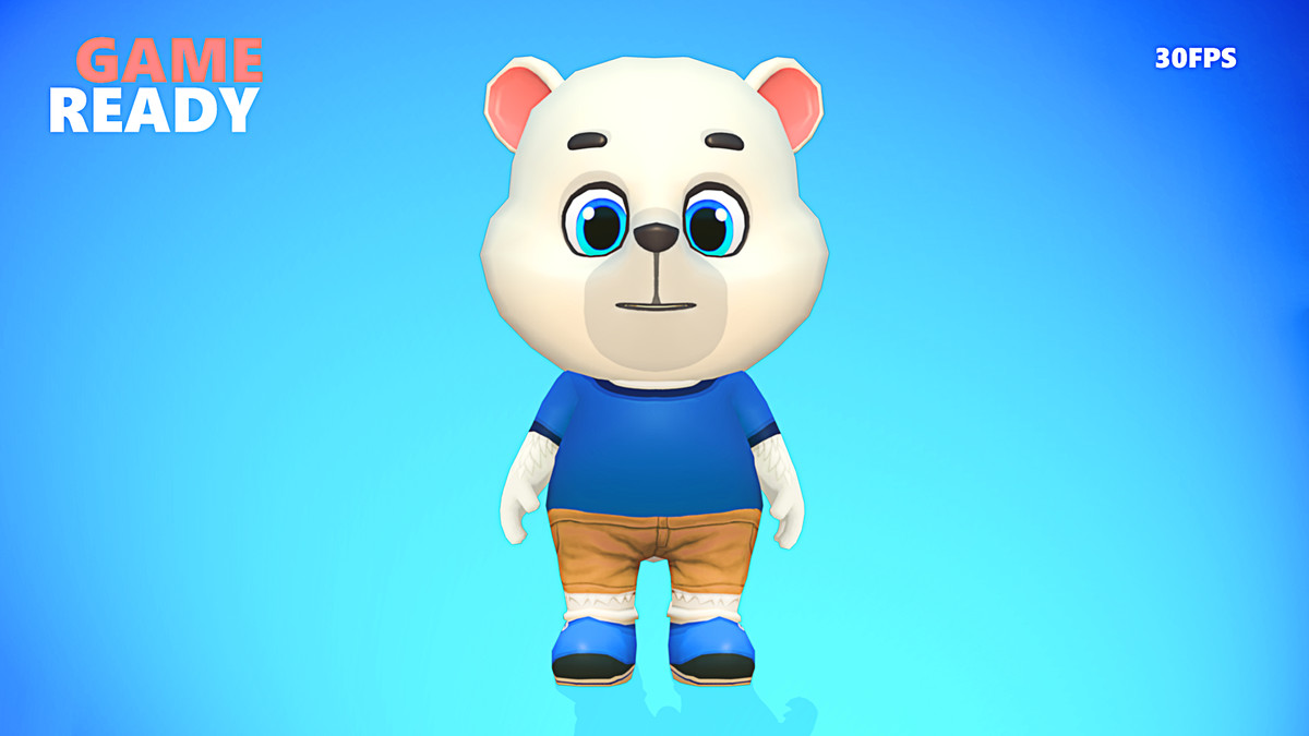 Polar Bear Lowpoly Animated