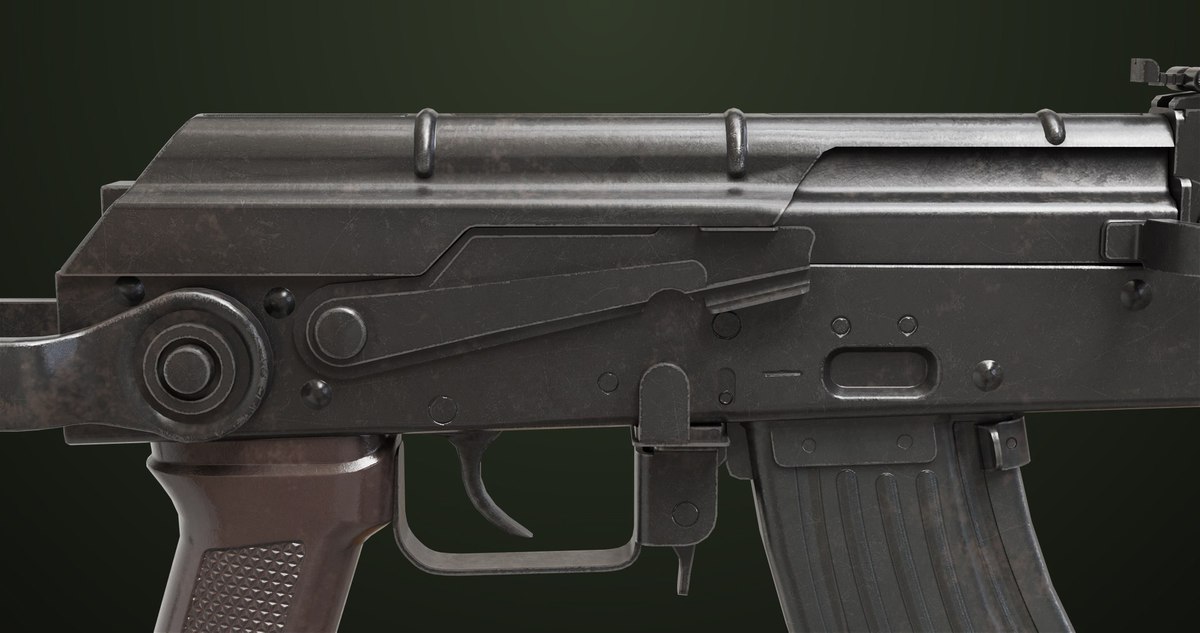 AKMS Light Machine Gun 10 URP HDRP Textures