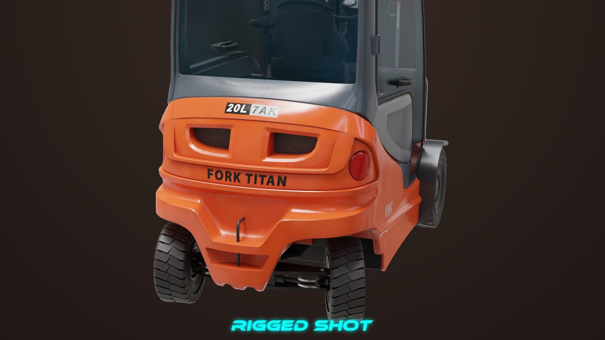 Forklift Truck 01 Orange URP HDRP Textures