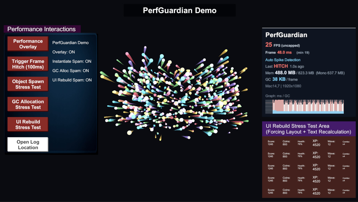 PerfGuardian – Lightweight FPS, GC & Memory Profiler for Runtime