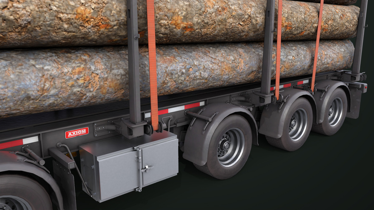 Truck 07 Log Trailer Green Version URP HDRP Textures
