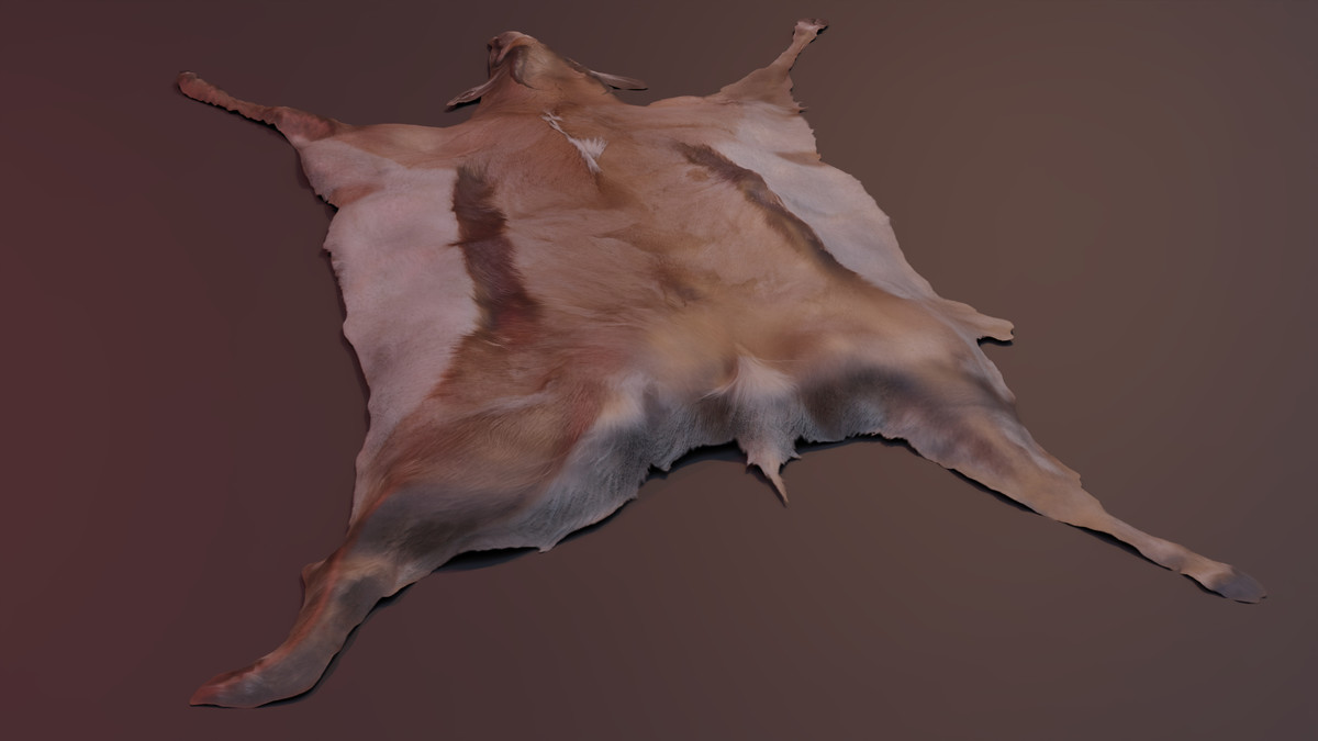Animal pelts volume five: elephant, cow, calf, leopard, rabbit, antelope 4k URP