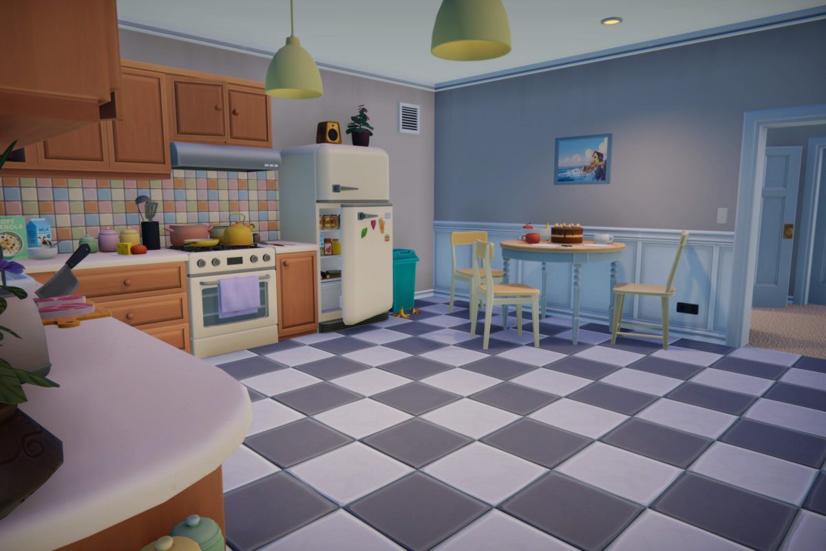 Stylized Cartoon House Interior & Exterior