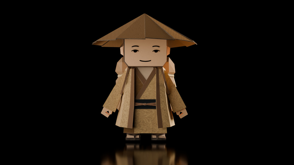 Samurai Realm : Chibi papercraft Japan feudal Asset pack