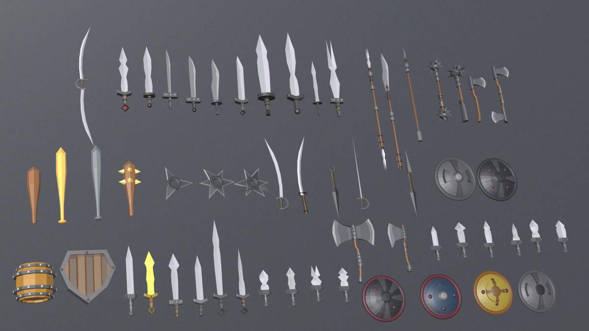Low Poly Swords and Weapons Set