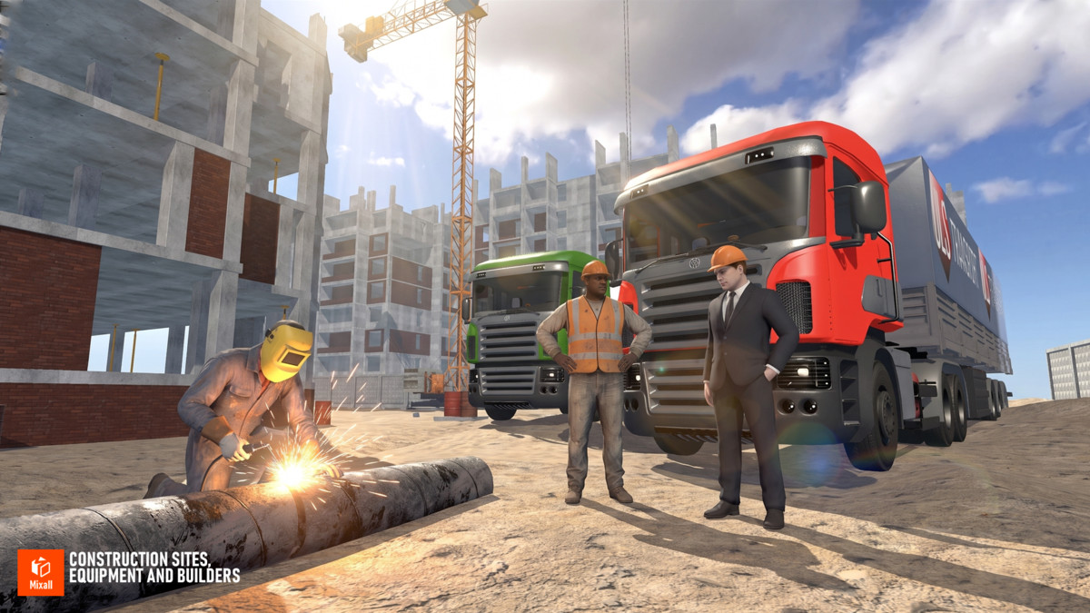 Construction sites, equipment and builders