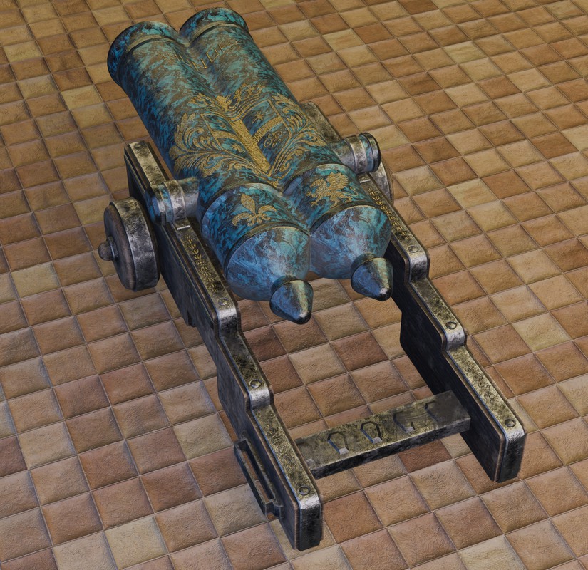 Thunderstrike Double Barrel Ornate Historical Cannon