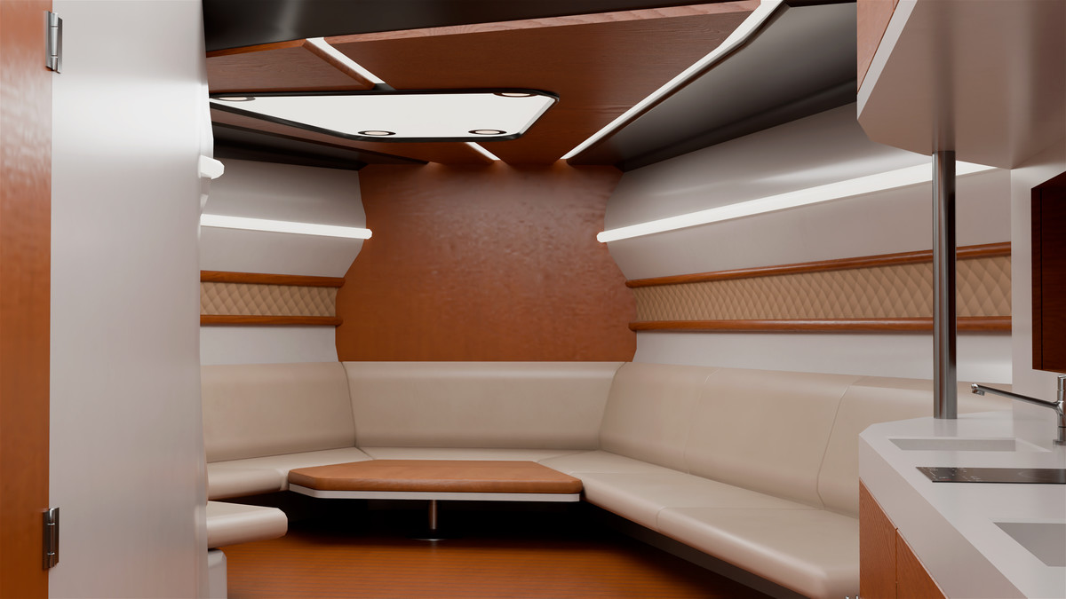 Yacht Boat 01 Black with Interior HDRP URP Textures