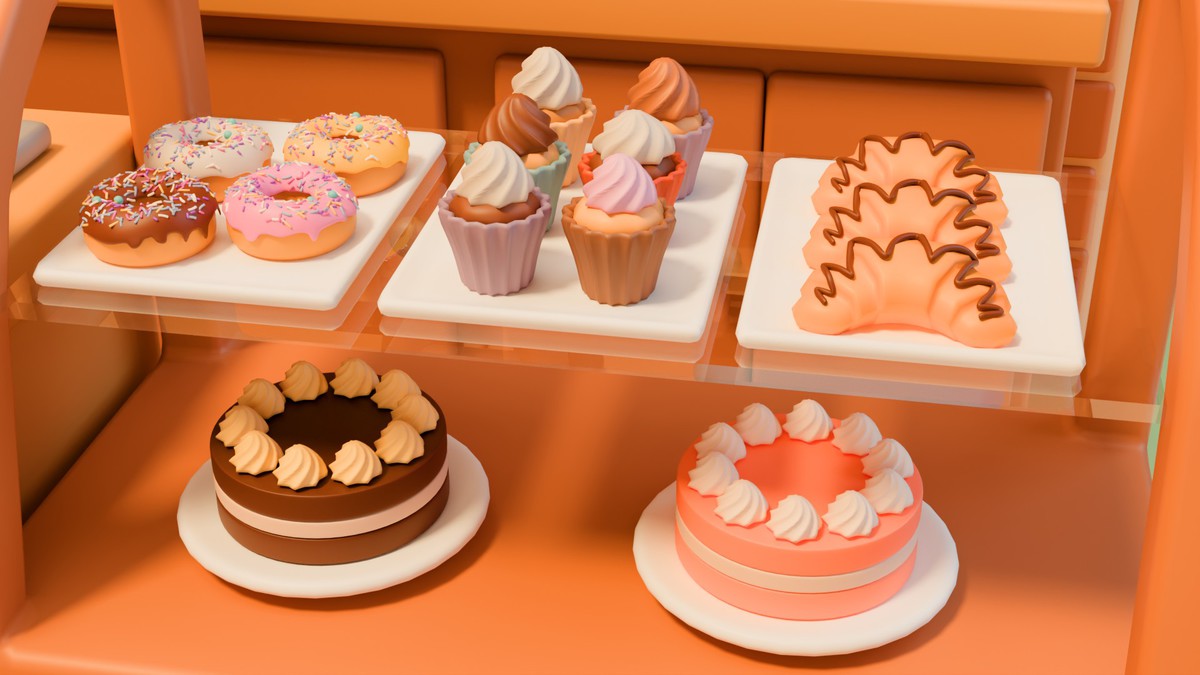 Cozy Coffee Shop Interior Props & Modular Parts