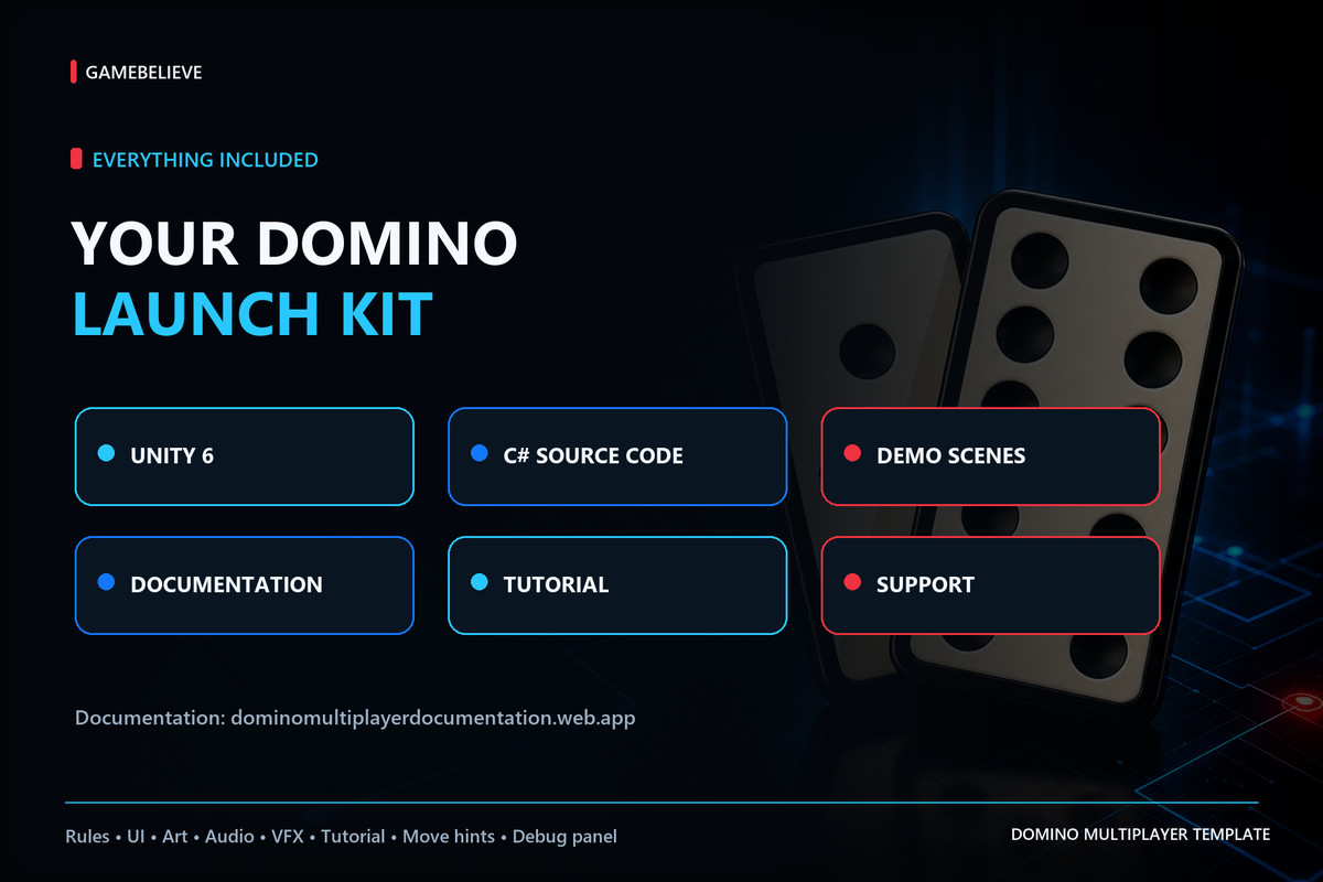 Domino Multiplayer Template | Netcode + Strategic AI Opponent