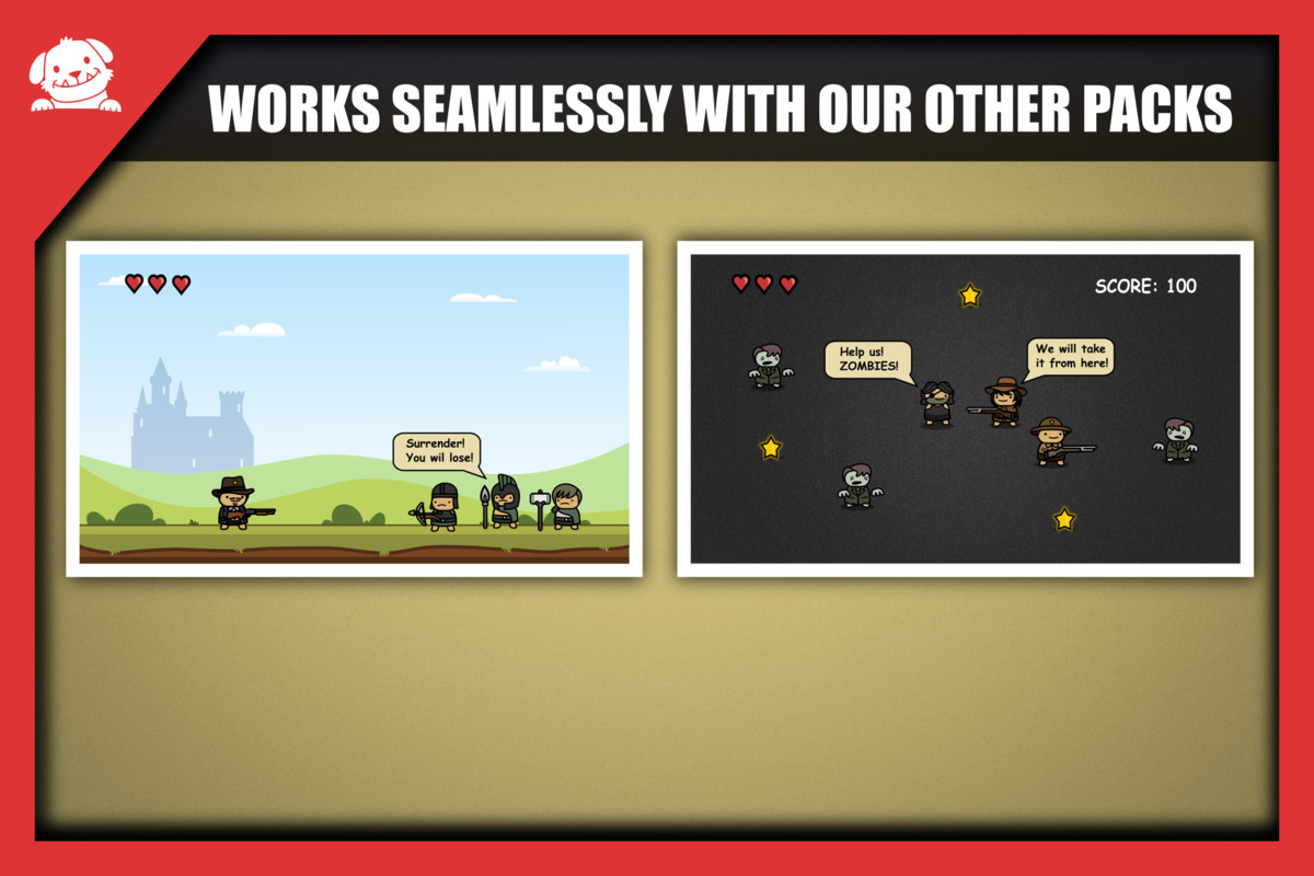 Simple 2D Cute Wild West Characters