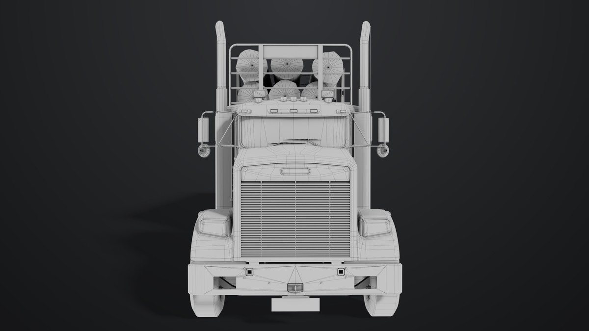 Truck 07 Log Trailer Grey Version URP HDRP Textures