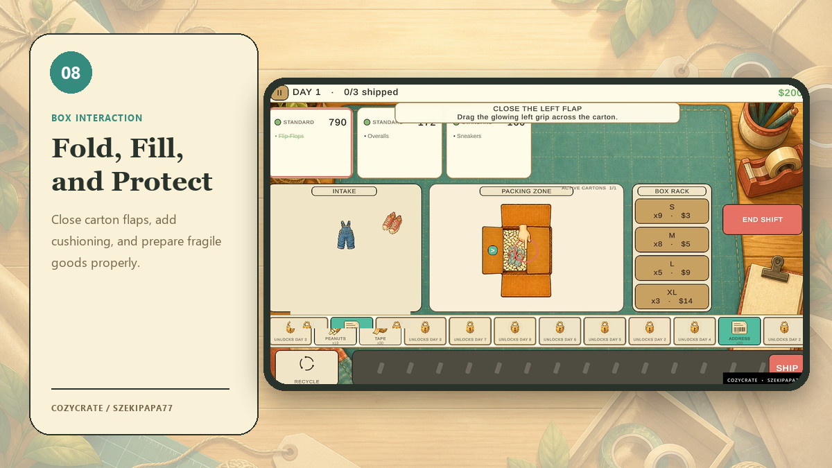 CozyCrate - Complete 2D Packing & Management Game Template