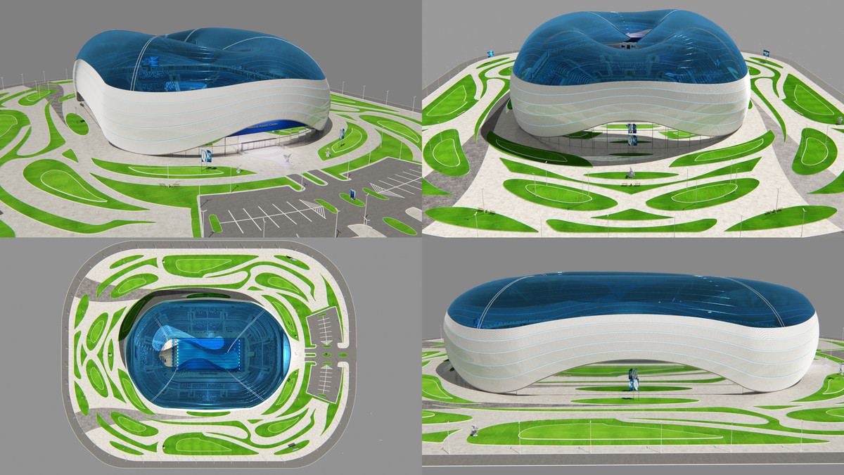 Olympic Aquatic Center Swimming Pool Modular Environment 3D