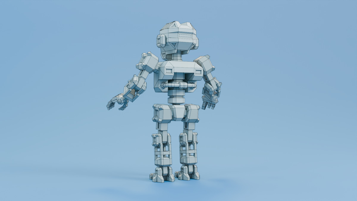 Sci-Fi Robot X-25.3 low-poly stylized