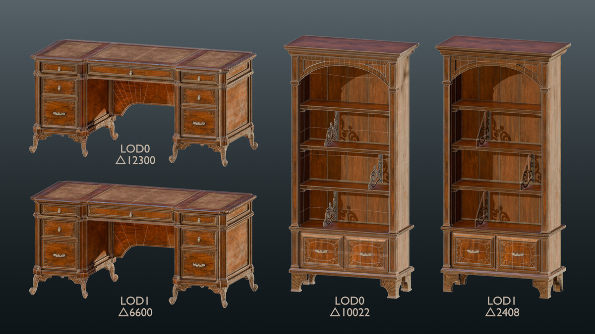 Vintage Velvet Mahogany Office Set