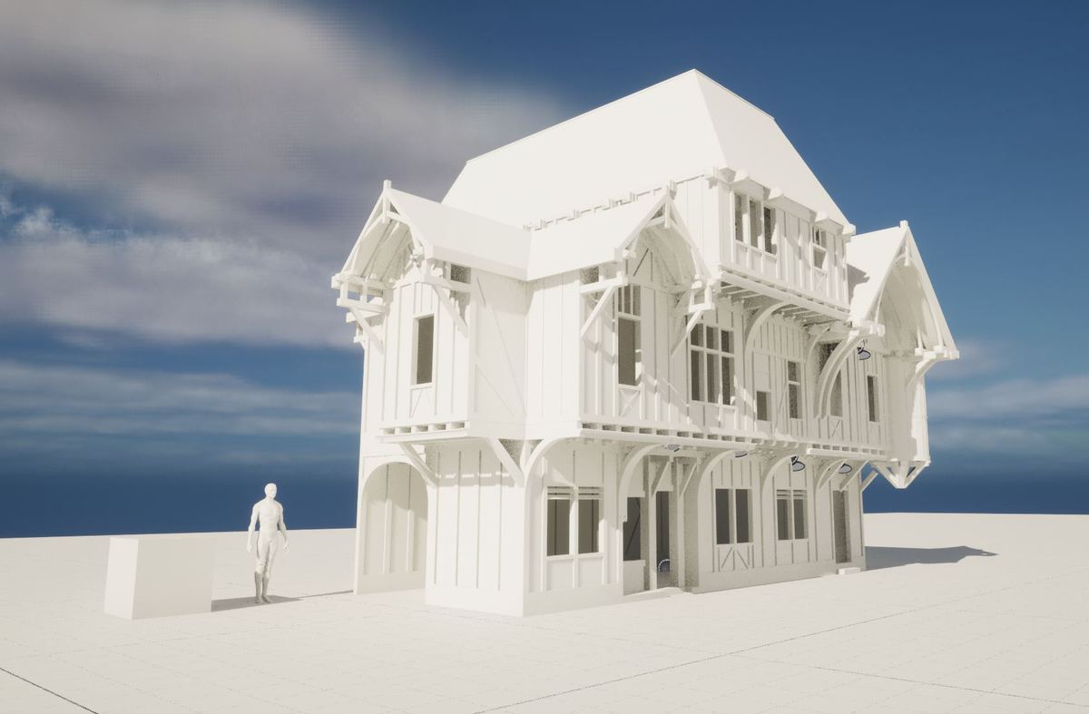 Tileable Medieval Corbelled House / Blockmesh for ingame engines