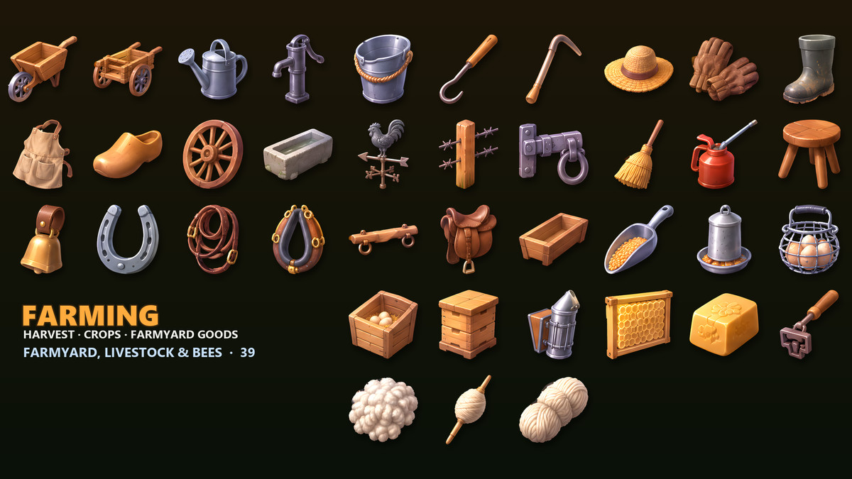 Farming & Harvest Icons - 276 Crop Items
