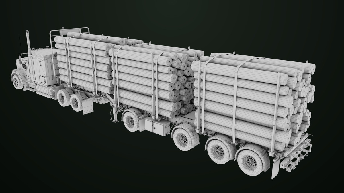 Truck 07 Log Trailer with All Loads Collection