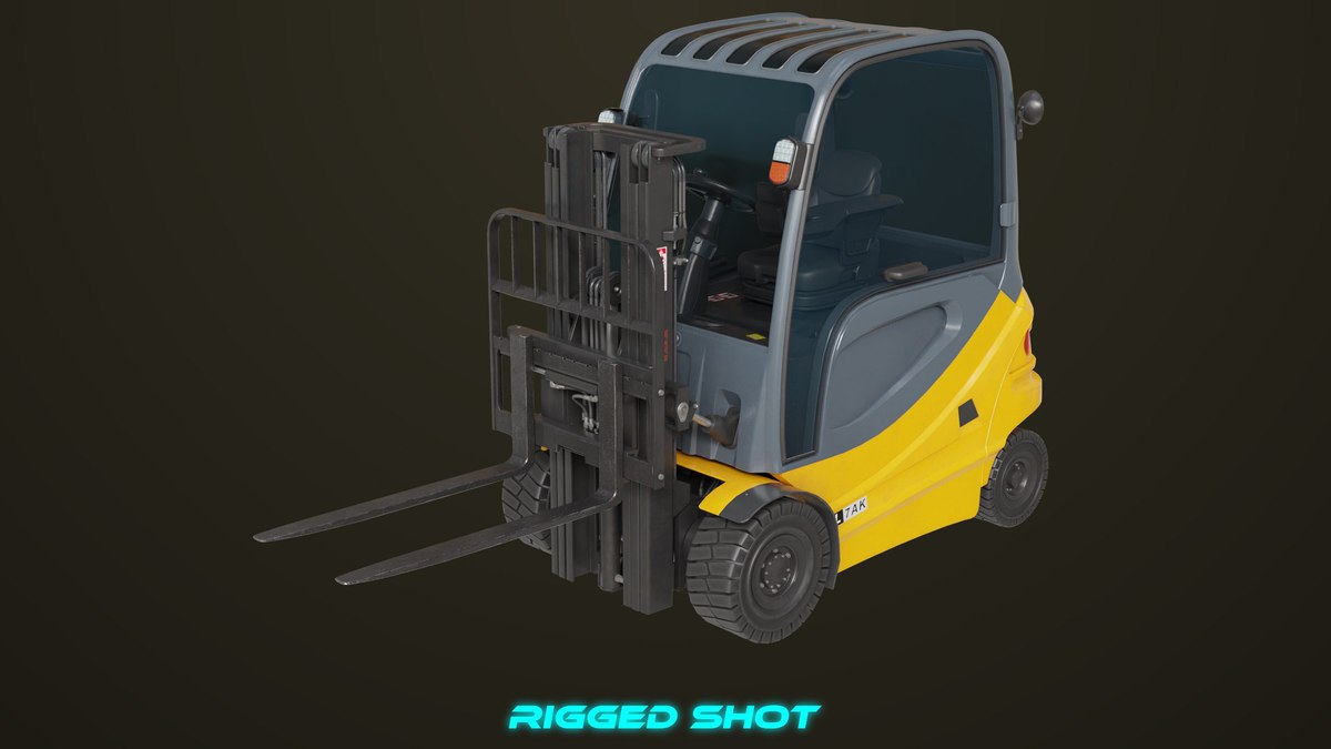 Forklift Trucks and Pallet Yellow Collection URP HDRP Textures