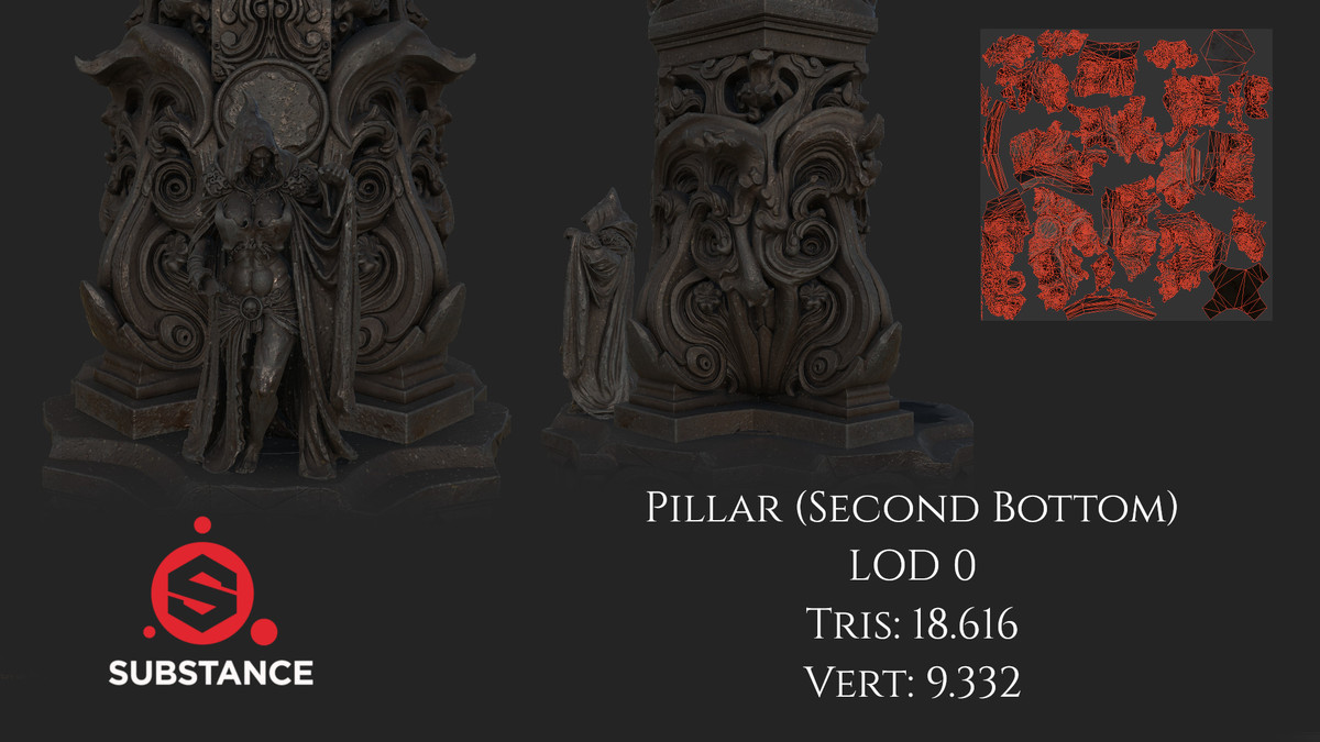 Massive Dark Fantasy Pillar / Column