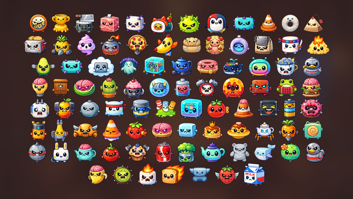 Cute Object Monsters Characters Pack for Casual RPG Puzzle and Idle Games