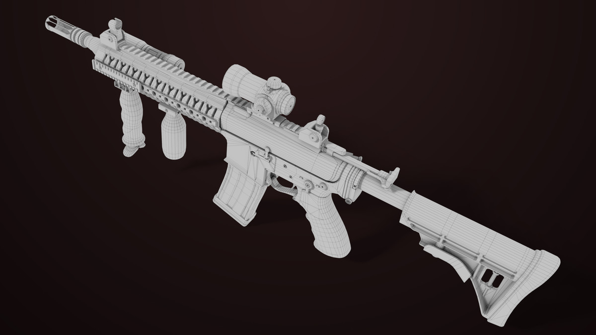 Machine Gun 17 Black URP HDRP Textures