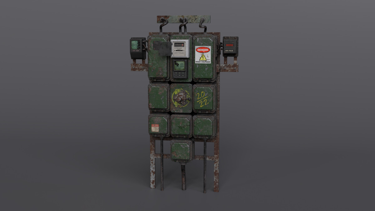 Industrial Power Control Panel – Game‑Ready