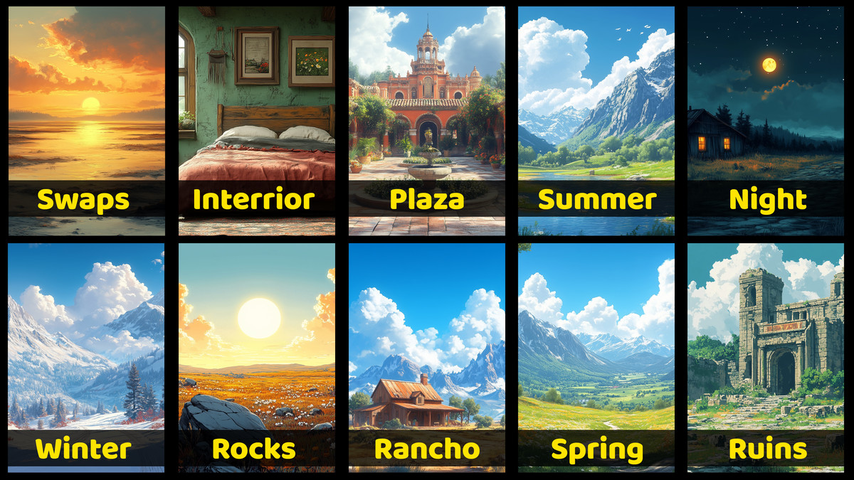 2D Backgrounds Huge Pack