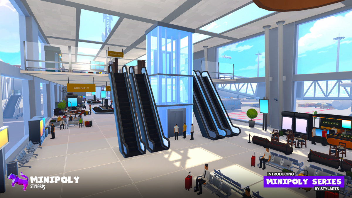 Modular Airport Fatpack - Minipoly Series ( Stylized Lowpoly Environment )