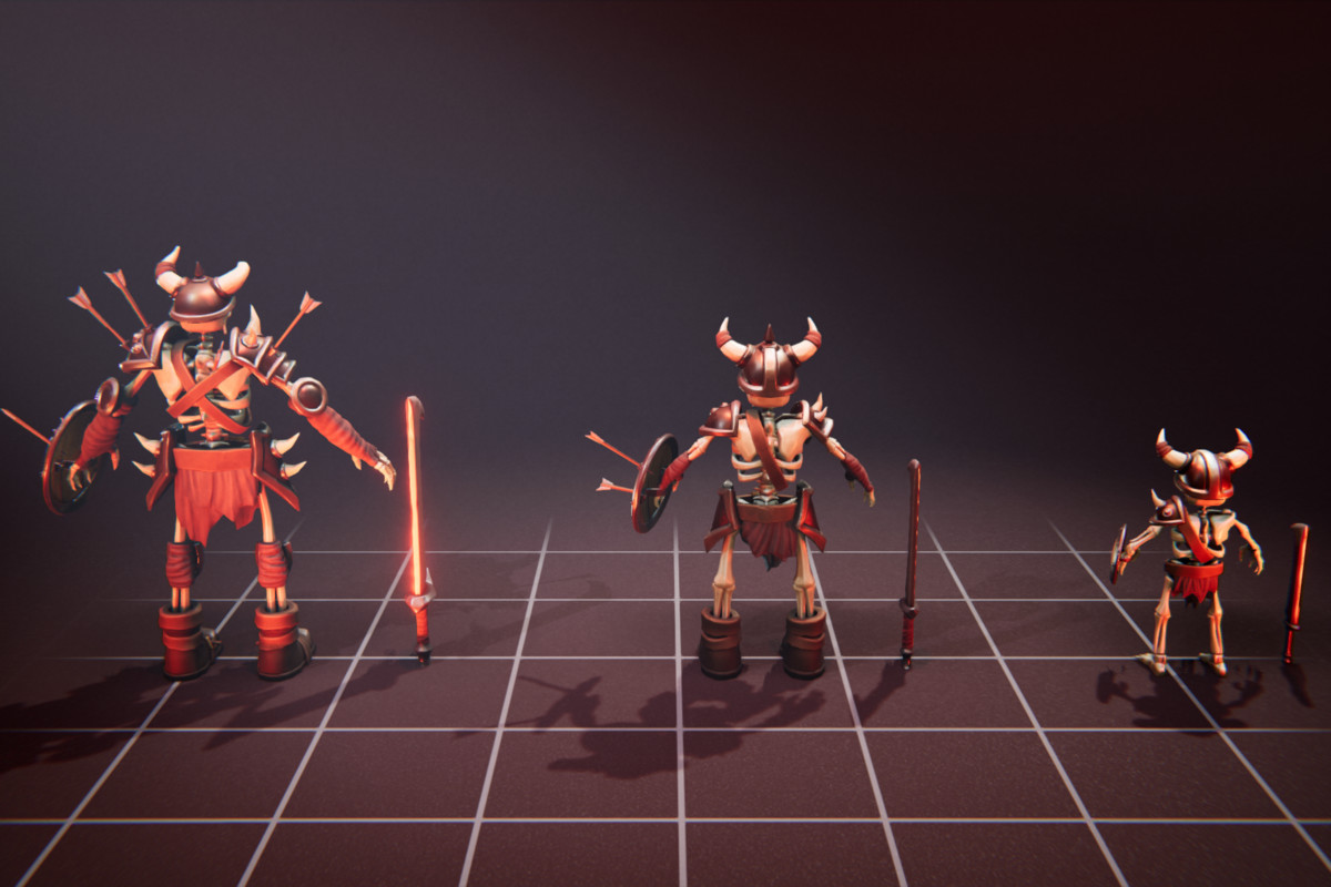 Warrior Skeleton - 3 Characters + Animations