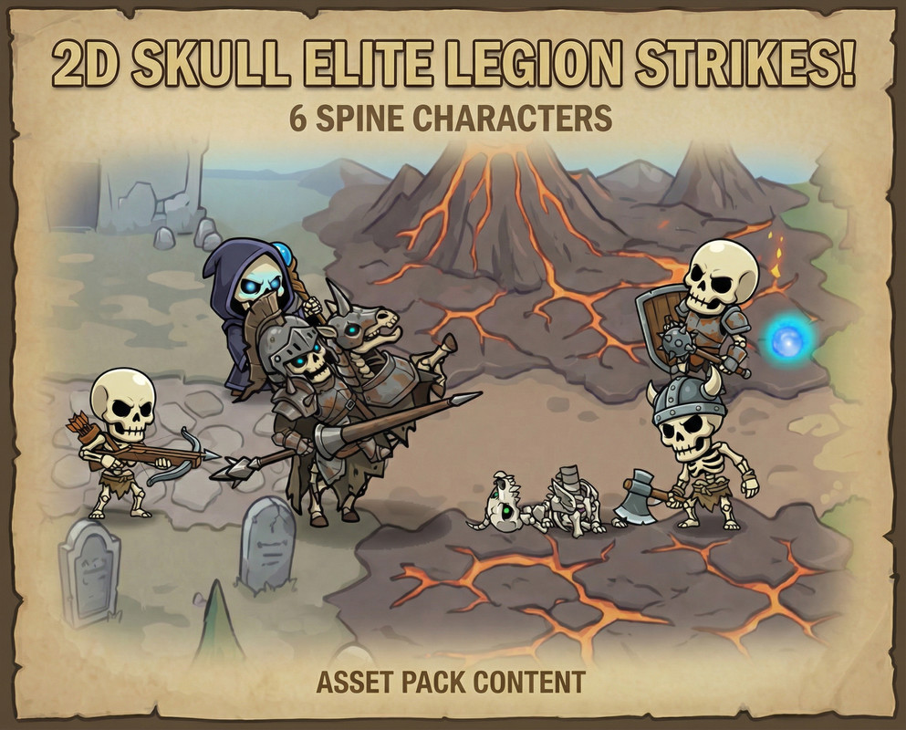 FANTASY ANIMATED 2D SKELETON MONSTERS - VOL.1