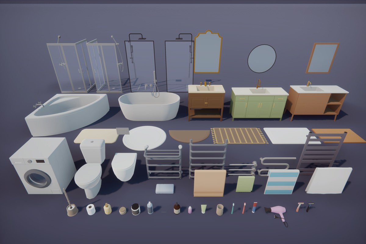 Low Poly Apartment Interior & Exterior