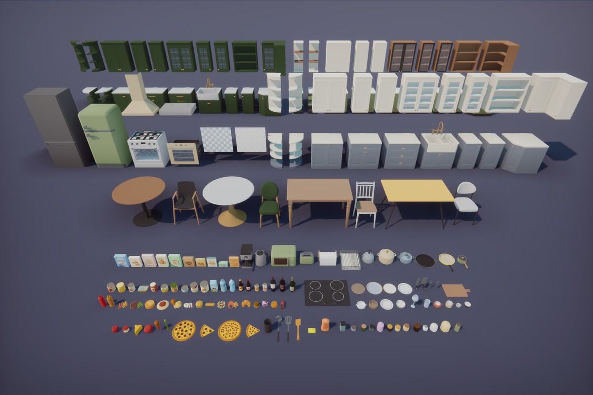 Low Poly Apartment Interior & Exterior