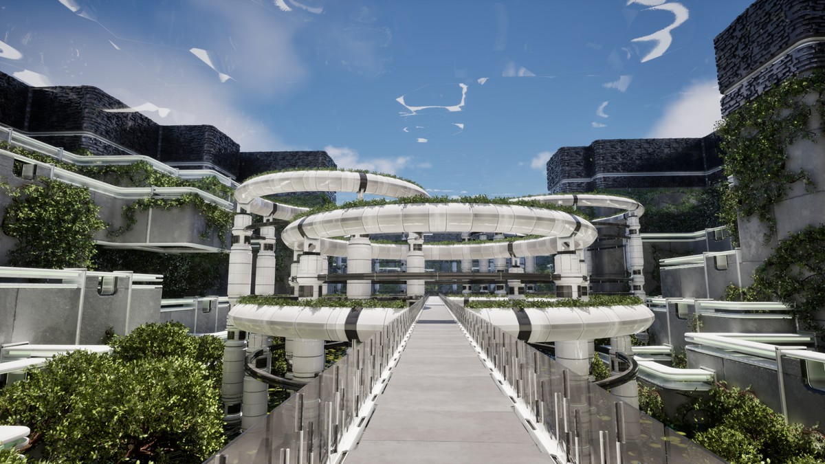 Futuristic Biodome Garden – Sci-Fi Nature Environment