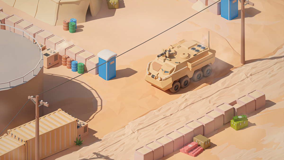 Military Desert - Low Poly 3D Models Pack