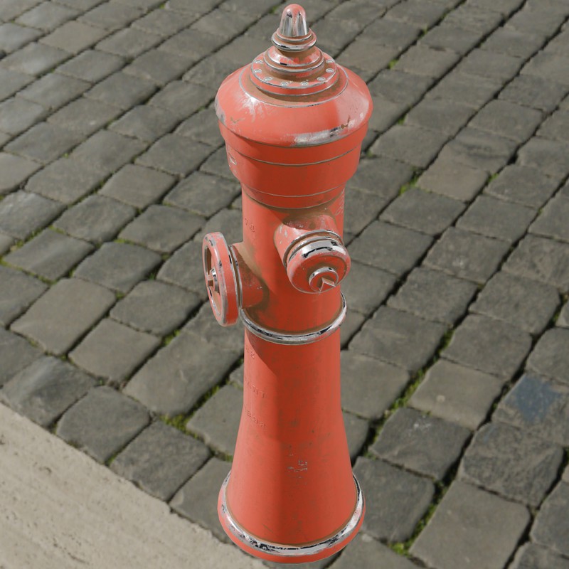Rusty Fire Hydrant – Low Poly PBR with LODs (4 Variations)