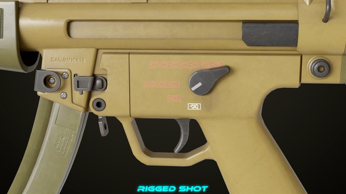 Two Machine Gun 15 Sandal Single Mat URP HDRP Textures