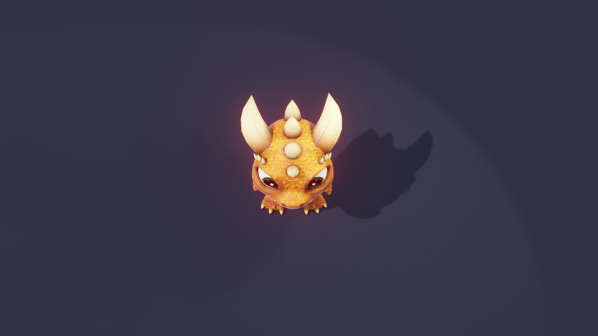 Cartoon Orange Dinosaur 3D Model (Low-Poly, Game-Ready, Animated, Built-In)