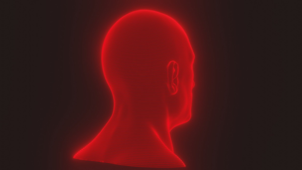 Sci-Fi Red Hologram Male Female Heads 3D Model Pack - Animated, Blend Shapes