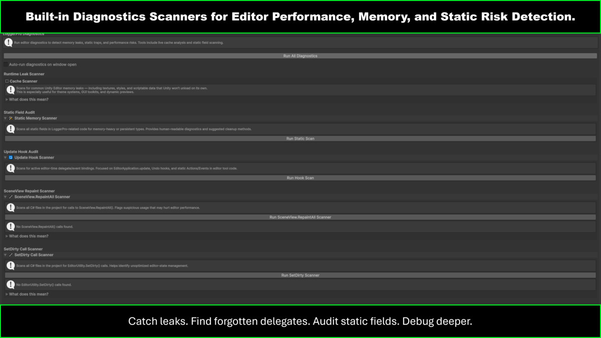LoggerPro: Editor Diagnostics Toolkit