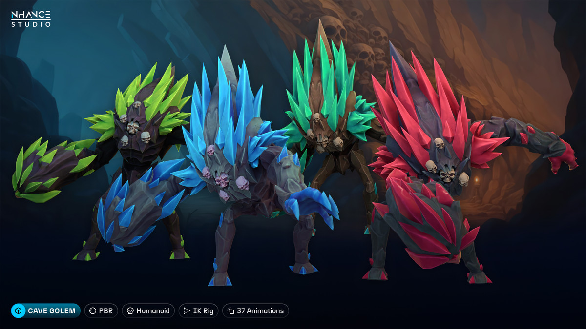 Stylized Cave Crystal Creatures Pack