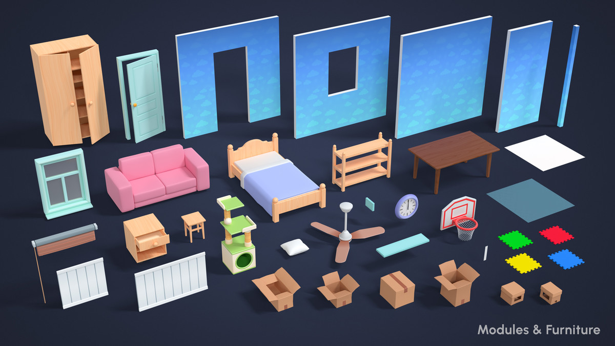 Playroom - Low Poly 3D Models Pack
