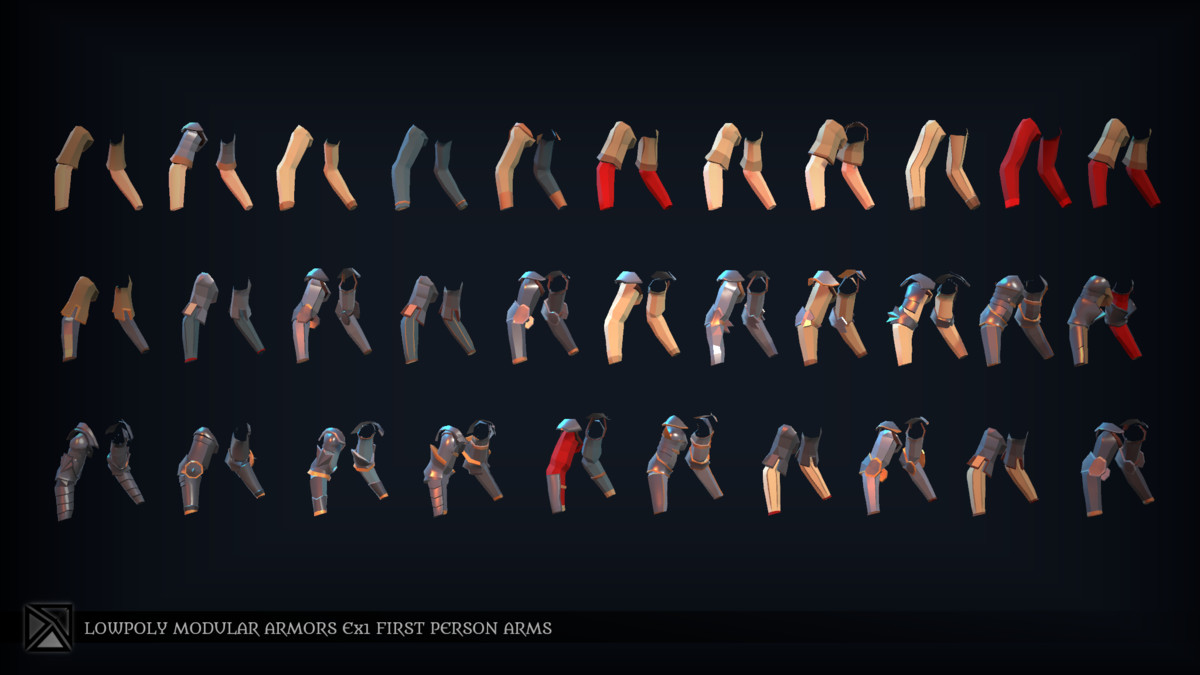 Lowpoly Modular Armors Ex1- First Person Arms - MEDIEVAL FANTASY SERIES
