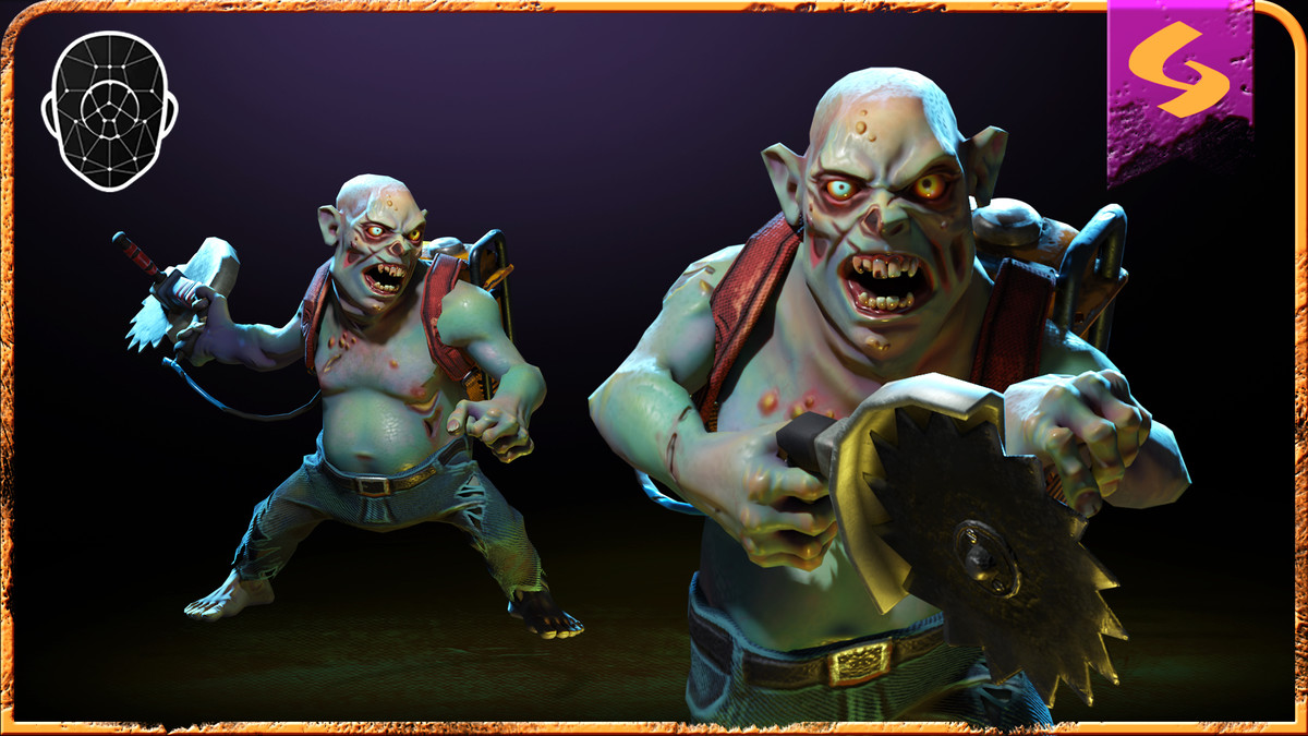 Stylized Saw Zombie Enemy