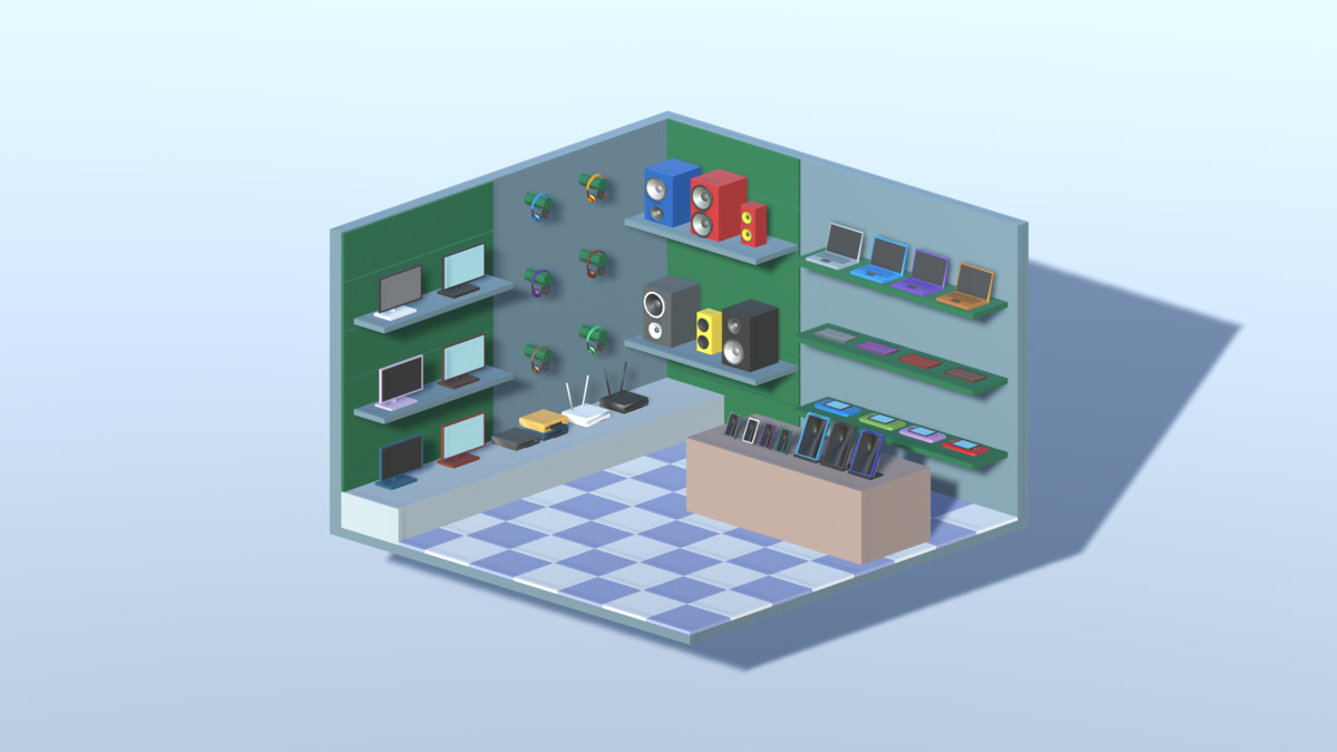 3D LOWPOLY WORK ROOMS