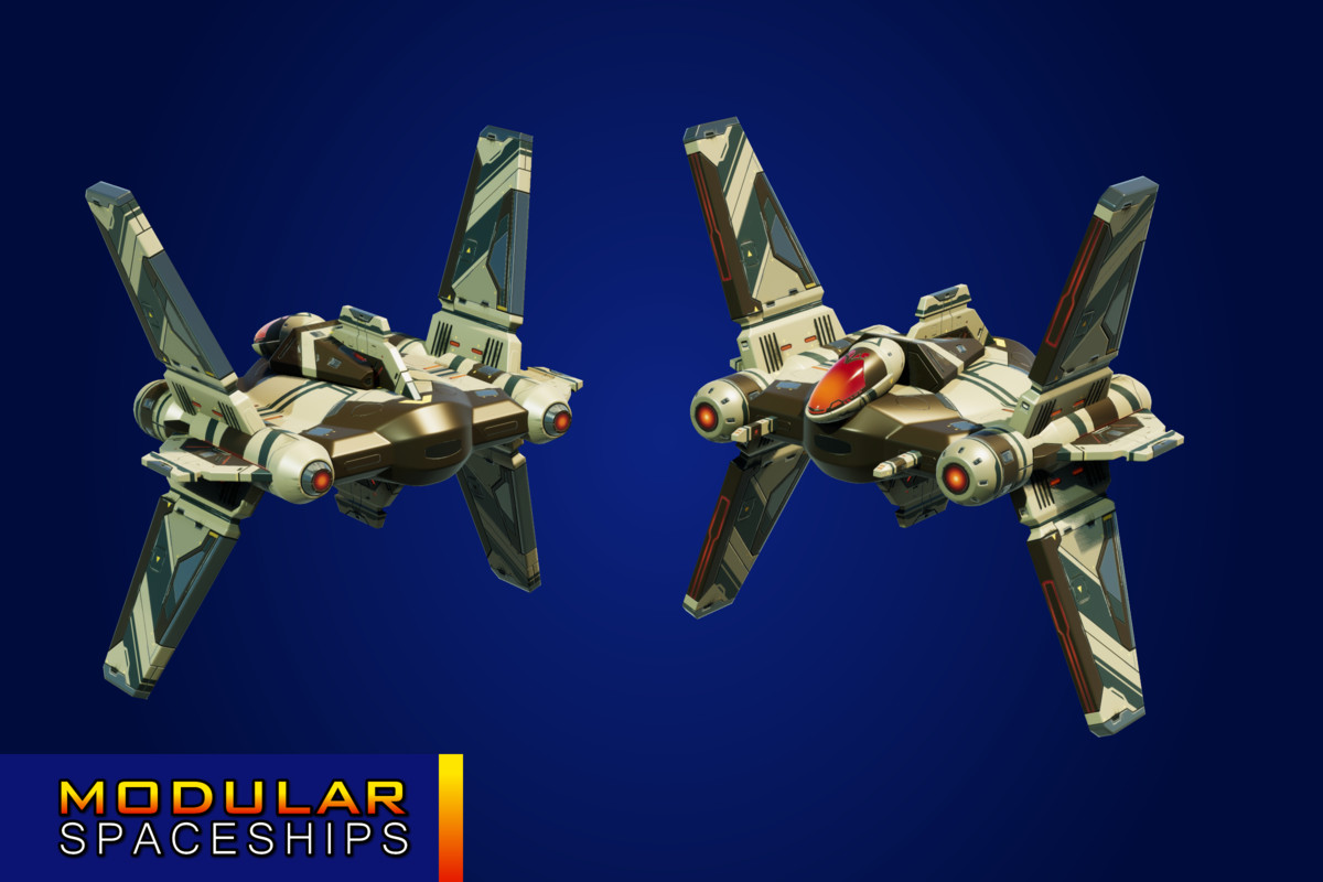 Sci-Fi Modular Spaceship Night Aye