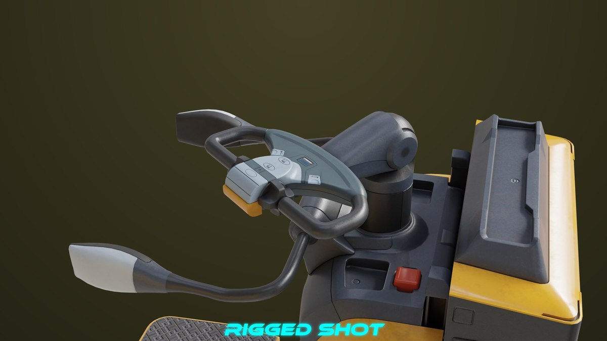 Forklift with Pallet 01 Yellow URP HDRP Textures