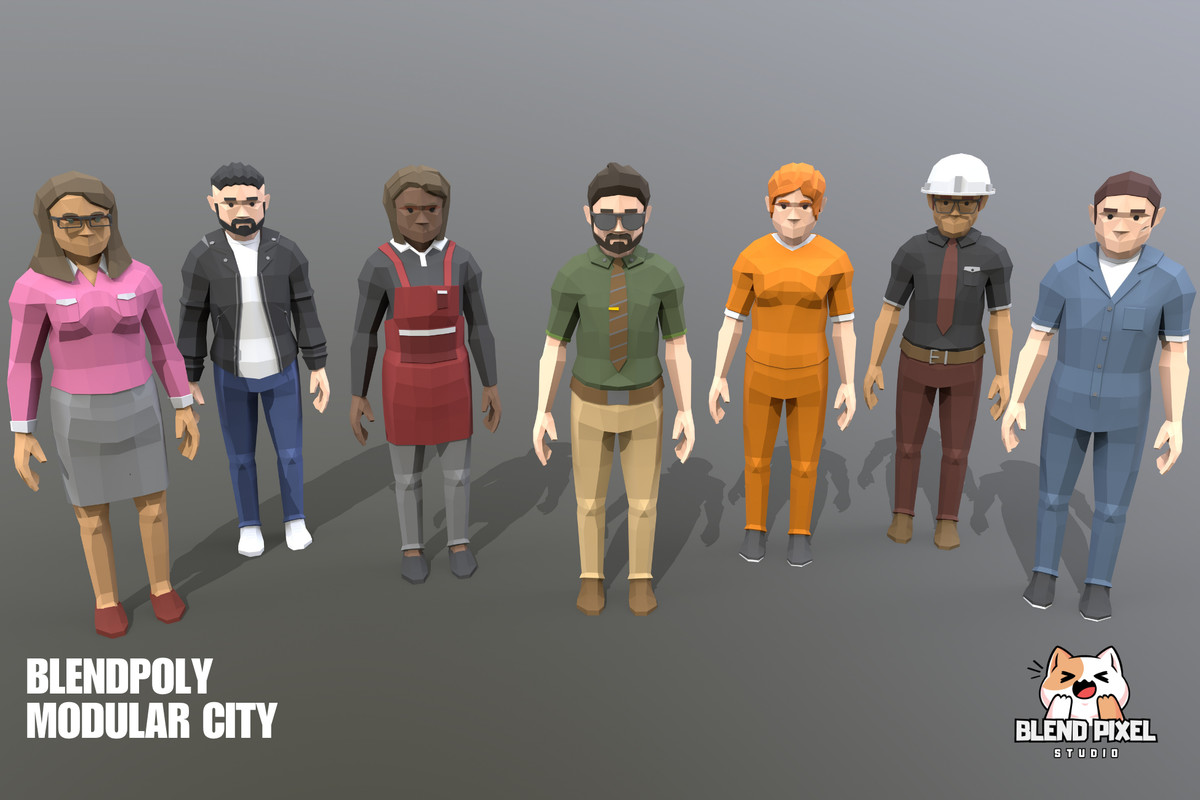 BlendPoly Modular City - Low Poly Assets